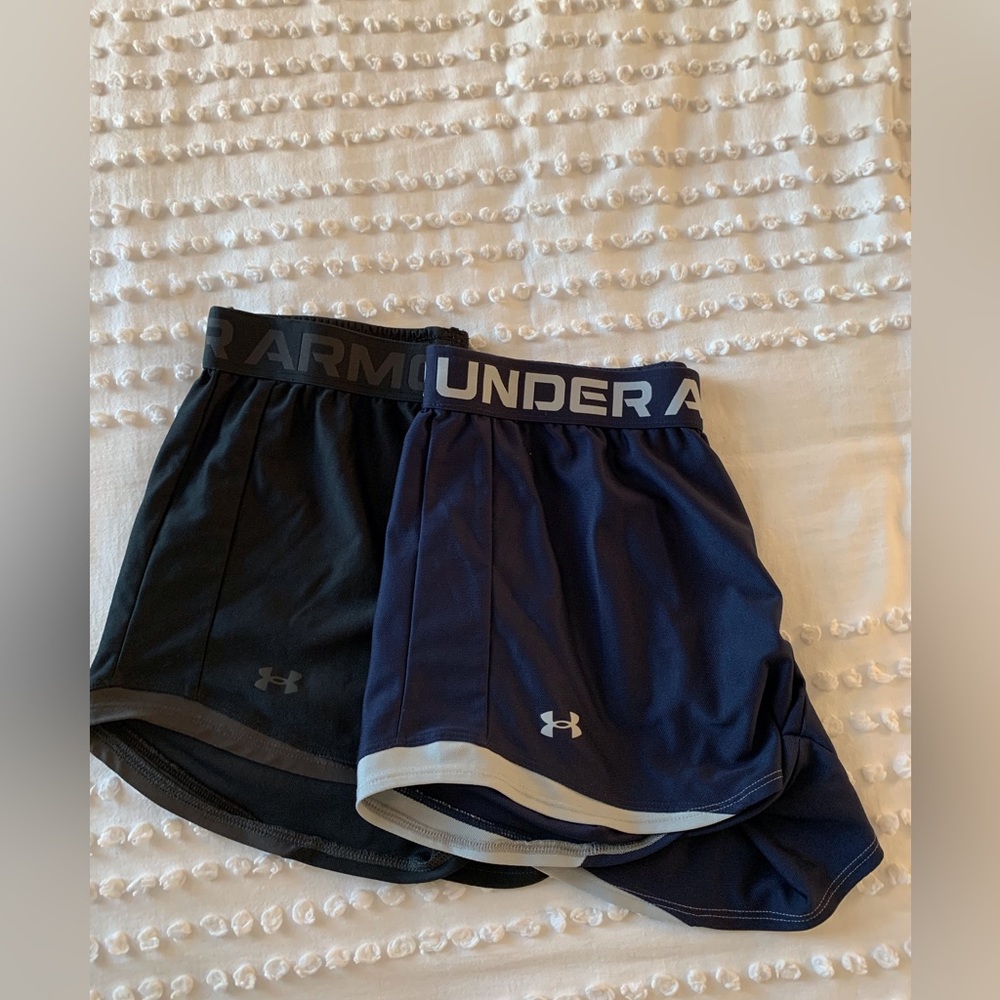 Black and Navy Women’s UA shorts